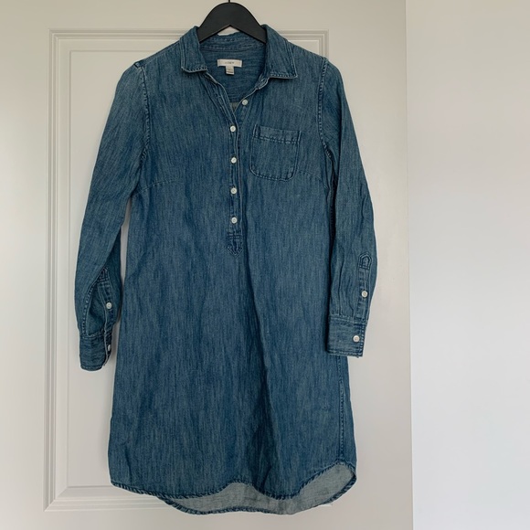 Long Sleeve Chambray Shirt Dress - Picture 2 of 5